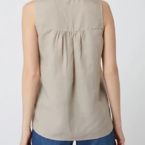 Neu 🌟 Esprit Collection Blusentop Aus Leinen-Lyocell-Mix – Taupe 😉 15