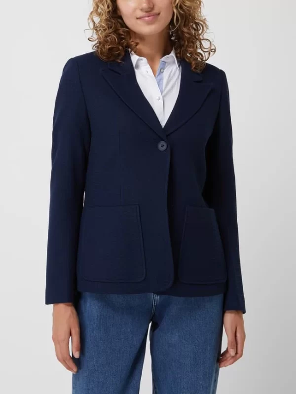 Angebote 🔔 Esprit Collection Blazer Mit Strukturiertem Muster – Marineblau 🧨 5